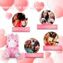 Stuffed Unicorn Animal Love Plush Toy with Hearts and Bow for Valentine,Soft Small 11.8" Sweet Plushie,Gifts for Girls