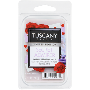 Mystery Musk: Leather & Rose Valentine's Wax Melt (2.5 oz) by Tuscany Candle SEASONAL, Secret Admirer