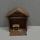 Wenqik Christmas Nativity Stable with LED Star Light 10.8 Inch Wooden Manger for Nativity Scene Nativity Creche Stable Home Desk Decor for Holy Family (Without Figurines and Batteries)