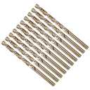 2 x METALLIXITY Micro Drill Bit (#15) 10Pcs, 4341 High-Speed Steel Small Bits Straight Shank 135° Gold Finish for Copper Aluminum Wood Plastic Medium Hard Metal