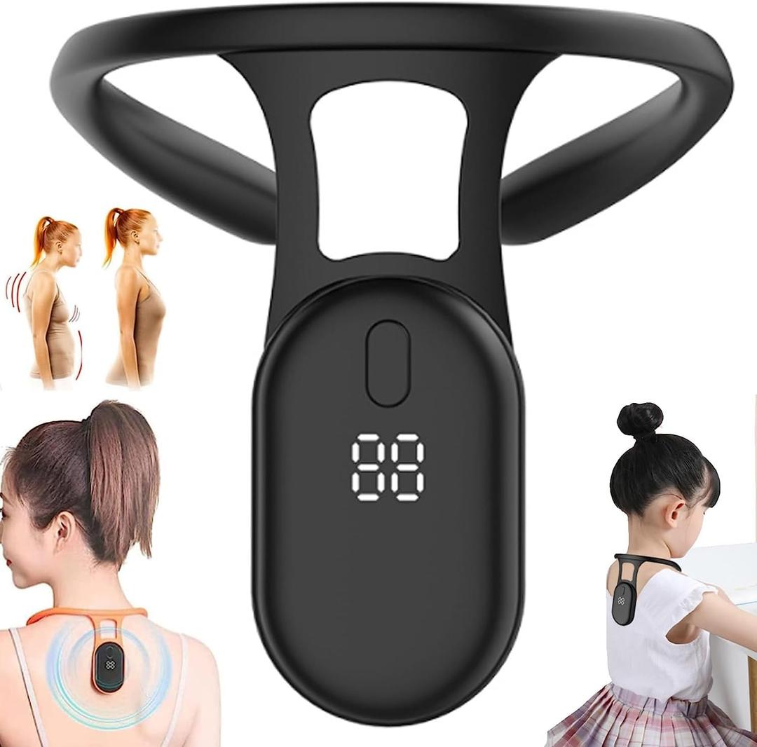 Smart Back Support,1 Week Fast Smart Posture Corrector Reminder Device, Improving The Hunchback Smart Back Posture Corrector for Women Men Kids,Hunchback Posture Corrector (Black)