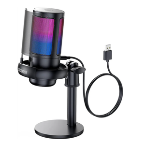 Gaming Microphone for PC: USB Mic for Podcasts Videos & Streaming - Condenser Mic with Quick Mute & Pop Filter - RGB Microphone Gift for Gamer boys - Compatible with PS4/5 & Computer & Laptop