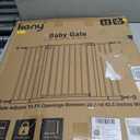 keny 29"-42.5" Baby Gate for Stairs, Auto Close Safety Dog Gate, Pressure Mounted Easy Walk Through Pet Gate for Doorways, Durable Stair Gate, 30" Tall, Brown