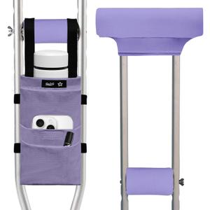SPRING SEAON Crutches Padding & Crutch Bag (5 PCS) - Crutch Pads for Armpits and Hand Grips Water-Resistant Pouch for Crutches Crutch Cushions Crutches Accessories for Kids, Men, Women Modena