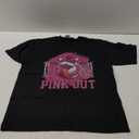 Pink Out Volleyball Pink Ribbon Breast Cancer Awareness T-Shirt, Size XL, Black