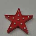 Marquee Light Star Shaped LED Plastic Sign-Lighted Marquee Star Sign Wall Dcor Battery Operated (Red)