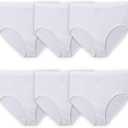 Fruit Of The Loom Womens Fit For Me Plus Size Underwear, Designed To Your Curves, Brief - Cotton - White, 11 Plus