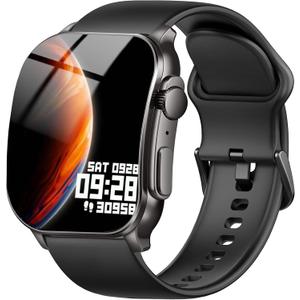 Smart Watch for Men, 2.01" AMOLED Curved Display Fitness Tracker with Answer/Make Calls, 100+ Sport Modes, Fitness Watch with 24/7 Heart Rate/Sleep Monitor/Pedometer, IP68 Waterproof, for Android iOS