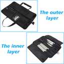 Chefs Knife Roll Bag, Heavy Duty Oxford Chef Knife Bag, Portable 13 Slots Chef Knife Case, Multi-function Cutlery Knives Pouch Holder Knife Wrap Wallet Tool Roll