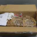 Woven Pendant Light Boho Chandelier, Rattan Pendant Lights Kitchen Island, Farmhouse Pendant Lighting with Hand Woven Wicker Shade, Boho Chandelier Light Fixtures Ceiling Hanging Light (7.87" Rattan 3 Pack)