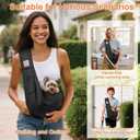 Tomkas Medium Dog Sling Carrier - Classic Pocket & Classic Strap - Wrap Carrier - for 3-10 lbs Pets (Black)