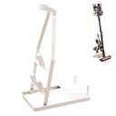 No-Drill Vacuum Stand, Sturdy Metal Storage Rack for Slim Cordless Stick Vacuums, Compact Accessory Docking Station, Space-Saving Home Organizer(white)