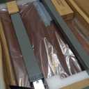 Vaunn Medical Pneumatic Adjustable Overbed Bedside Table With Wheels (Hospital and Home Use) (Walnut Brown) 15"D x 30"W x 40"H