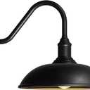 24 Inch Extra Large Outdoor Gooseneck Barn Light with Extended Gooseneck Arm - Automatic Dusk to Dawn Sensor, Weatherproof, Rustproof Wall Mounted Exterior Light Fixture for Farmhouse, Garage (24 Diameter-1 Pc)