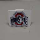 FANMATS 43590 Ohio State University Color Hitch Cover - White with Metal Chrome 3D Logo Emblem  Easy Installation on Truck, SUV, Car - Ideal Gift for Die Hard NCAA Fan