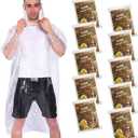 COOY Rain Ponchos,with Drawstring Hood 10 Pack Emergency Disposable Rain Ponchos Family Pack for Adults,Clear (One Size)