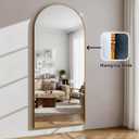 56x21 Gold Arched Full Length Mirror with Aluminum Frame Full Body Mirror