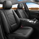 Car Seat Covers Compatible with Hyundai Kona 2018-2025. Waterproof & Breathable Leather. Compatible with Airbag & Easy to Install. All - Weather Seat Cushion Protector, Full Set, Black