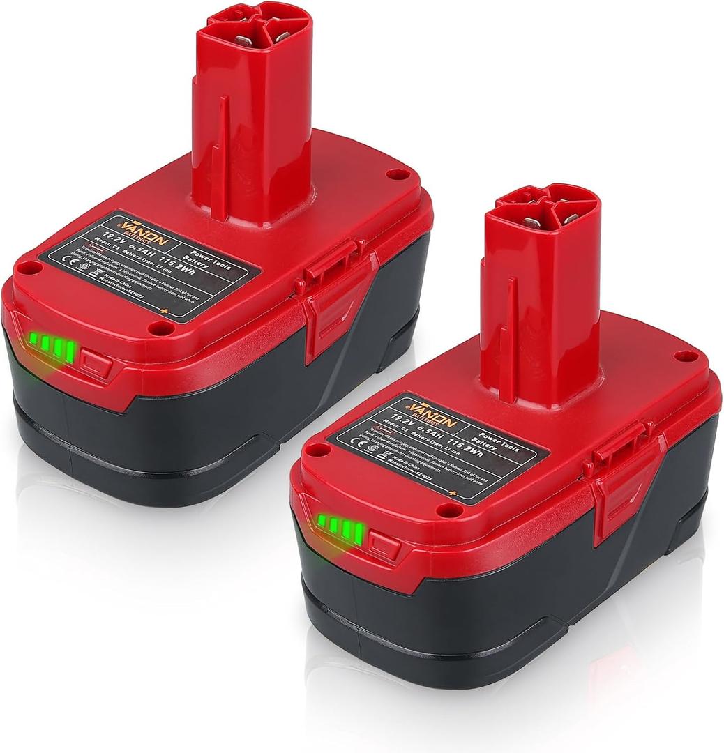 VANON 6500mAh 19.2V C-3 Battery Replacement for Craftsman 19.2 Volt Battery 130279005 1323903 130211004 11375 11045 315.115410 315.11485 2Pack