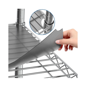 Shelf Liners for Wire Shelf System - Set of 5 in Graphite - 16 x 36 inch - Plastic Wire Shelving Shelf Mats