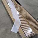 Wood Acoustic Panels for Interior Wall and Ceiling Decor, 2 Pieces 3D Slat Fluted Soundproof Panel Accent for Livingroom, Bathtub, Gaming, Studio, 94  23.6inch Each Box, Oak