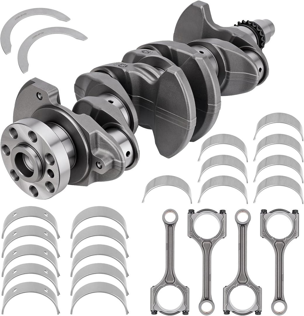 623V6-2EH00 G4NA 2.0L Engine Crankshaft with Connecting Rods & Bearings Compatible with 2014-2021 Kia Soul Optima Forte Hyundai Sonata Tucson Elantra Replace# 23110-2E200 23500-2E400