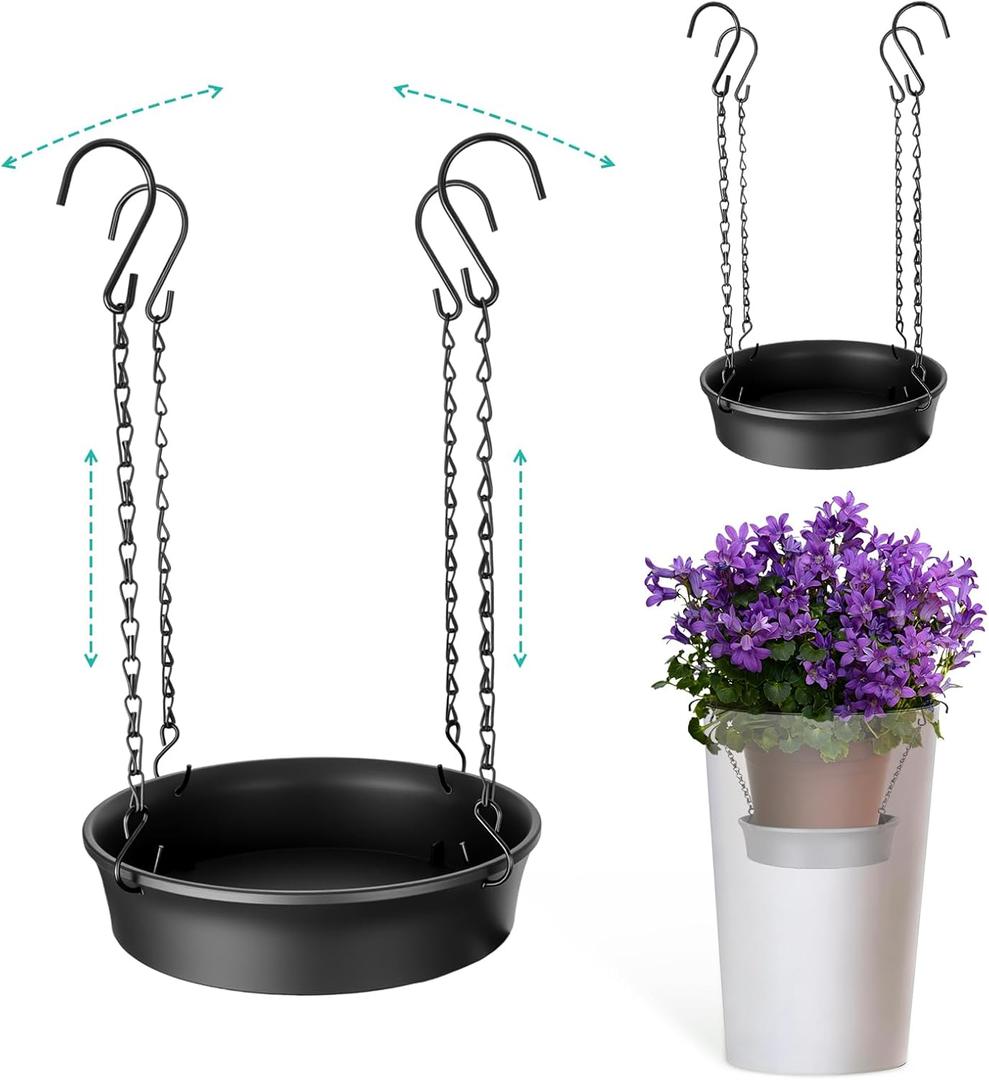 Adjustable Planter Inserts for Large Pots, Made of Thickened PP Material. They Can Be Used as a Substitute for Plant Risers for Inside Pots. Used to Reduce Soil Filling (2, small size for 10"-16")