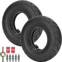 RUTU 2 Pack 2.50-4" 8.5" Replacement Tire + Inner Tube with TR87 Bent Valve Stem for Electric Wheelchairs Pneumatic Hand Truck Utility Cart Lawn Mowers Wheelbarrows Dollies Scooters