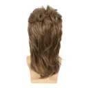Mens Mullet Wig 70s 80s Halloween Cosplay Costume Wigs for Fancy Dress,Light Brown