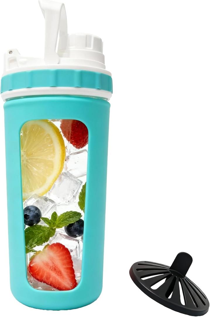 Glass Shaker Cup Odorless BPA Free Glass Shaker Bottle for Protein 26oz Durable Borosilicate Glass, Leak-Proof & BPA-Free Ideal for Creamy Protein Shakes, Smoothies & Workout Drinks (Mint)