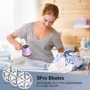 Rechargeable Fabric Shaver for Clothes: 6-Leaf Blades & 3 Speeds to Remove Pilling, Fuzz & Lint Balls - with LED Display, Portable Electric Lint Remover for Sweater, Couch, Blanket, Furniture (Pink)