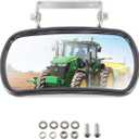 MGWILL Stainless Steel Tractor Mirror, Compatible with John Deere, Massery Ferguson, New Holland, Kubota Fit for Tractors, Forklifts, Trucks, Boats