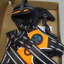 PHOEPET No Pull Dog Harness Medium Reflective Front Clip Puppy Vest with Handle, Adjustable 2 Metal Leash Attachment Hooks(M, Orange)