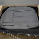 Coverado Universal Seat Covers Full Set, 5 Seats Universal Seat Covers for Cars, Waterproof Nappa Leather Car Seat Covers with Head Pillow, Auto Protectors Fit for Most Sedans SUV Pick-up Truck-Gray