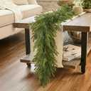 6FT Christmas Garland Norfolk Pine Garland Real Touch Faux Greenery Cedar Garlands for Mantle,Table,Wall,Christmas Decorations Indoor Outdoor