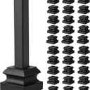 30 Pcs Iron Baluster Shoes Staircase Balusters Shoe with Screw for 1/2 Inch Square Scroll Basket Twist Knuckle Metal Stair Spindle Railing, Satin Black