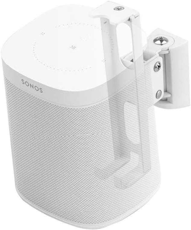 Wall Mounts Brackets-Pair Set(2PCS) for SONOS ONE/SONOS ONE SL/SONOS Play 1 Speaker (Include 2PCS,Swivel and Tilt,Compatible with Both SONOS ONE/ONE SL/SONOS Play 1,White Pair)