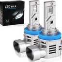 H11/H9/H8 Headlight Bulbs Low Beam and Fog Lights 1:1 Design Replacement, 70W Upgraded Core-16 LED/ 3750 Beads and 6500K Cool White Light Headlight Bulb with Cooling Fan , Plug & Play, Pack of 2