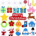 2 x HmiL-U Felt Christmas Tree - 3.4 FT Christmas Decorations for Toddlers with 30 Pcs Ornaments,DIY Xmas Gifts for Door Wall Hanging Decorations