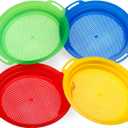 Sand Sifter Sieves for Kids - Heavy Duty ABS Beach Sifter Discovery Toy for Gardening, Digging, Finding Treasure Shells & Shark Teeth - Gift for Travel Beach Party (4PCS)