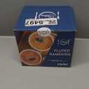 Delling Creme Brulee Ramekins - 6 Piece Set, 8 oz Round Fluted Quiche Dishes, Oven Safe, White