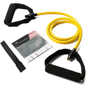 Resistance Bands with Handles, Single Resistance Bands, Exercise Bands with Handles, for Resistance Training, Physical Therapy, Home Workouts, Fitness, Pilates (yellow-10lbs)