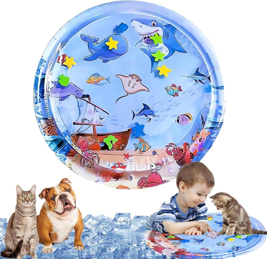 25.6 Inch Cat Water Mat Dog Water Bed Pet Wa-TER Bed Three Layer Thickening Cooling Mat Easy to Clean Suitable for All Types of Pets