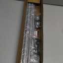 Silver Curtain Rods for Windows with Brackets,5/8 Inch Diameter Small Curtain Rod Adjustable Set 32 to 90 Inches,Easy Install Drapery Rods,Gray