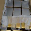 40 Pack Golden Rectangular Metal Tin Boxes with Lids, 4.9" L x 3.6" W x 1.6" H Durable Metal Storage Organizer Tins for Candy, Treats, Gifts, Crafts & More