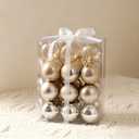 Sparkling Decorations on The Christmas Tree Champagne Christmas Decorations for Interior Decoration Shatterproof Foam Christmas Balls for Holiday Party Decoration 60mm 2.36 inches, 24 Pieces