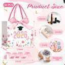 Moinchore 30 Pcs Wildflower Graduation Gift Bags Bulk Small Class of 2026 Congrats Grad Candy Goodie Bags with Handles Bow Ribbon Freshly Graduated Decorations Spring Party Favors