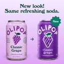 OLIPOP Prebiotic Soda Pop, Classic Grape, Pantry Pack Packed with Prebiotics, Fiber, and Botanicals, Gluten Free, GMO Free, 12oz (12-Cans) BBD: 09/27/2027
