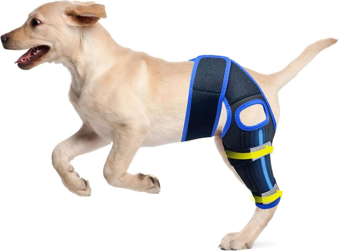 Dog Knee Brace, Dog Leg Brace with Adjustable Straps, 10 Stabilizers Dog Knee Brace for Torn Acl Hind Leg or Back Leg, Kneecap Dislocation, Cruciate Ligament Injury and luxating Patella, 9*8*30"