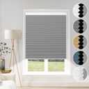 Blackout Cellular Blinds Cordless Shade Honeycomb Shades Window Fabric Blinds Grey-White, 23x64 inch